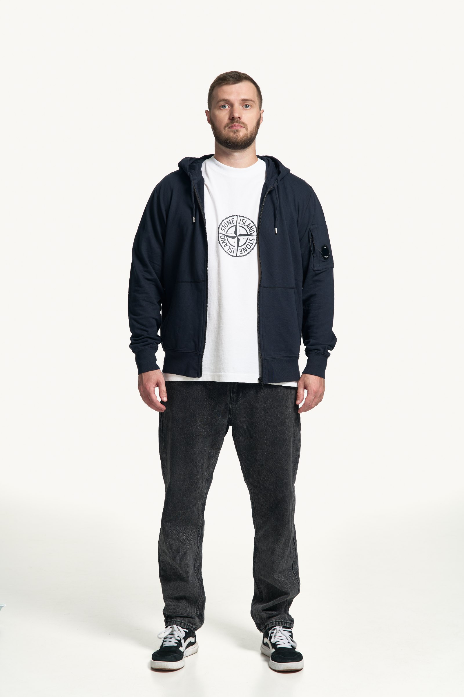 C.P. Company — Light Fleece Zip Hooded Lens